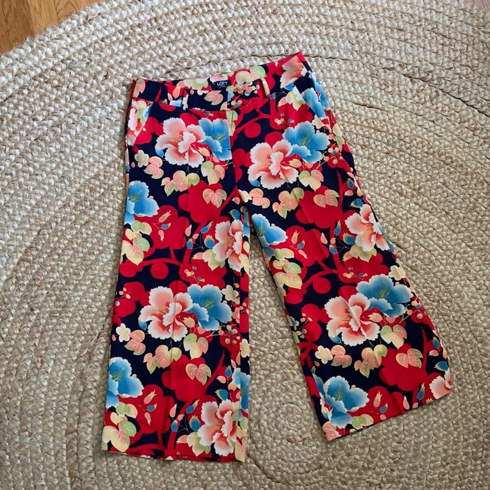 Loft Floral Print Wide Leg Pants Size 6P
